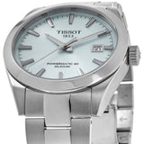Tissot Gentleman Powermatic 80 Silicium Ice Blue Silver Steel Strap Watch For Men - T127.407.11.351.00