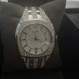 Bulova Phantom Swarovski Crystal Pave Silver Dial Silver Steel Strap Watch for Men - 98B296