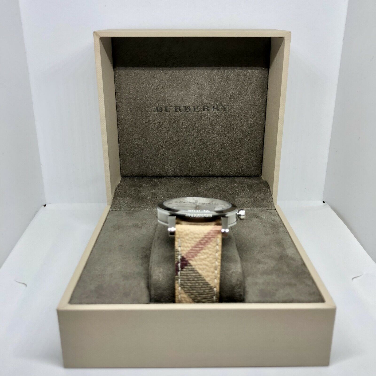 Burberry The City Silver Dial Brown Leather Strap Watch for Women - BU9025