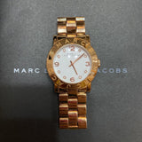 Marc Jacobs Amy White Dial Rose Gold Steel Strap Watch for Women - MBM3077