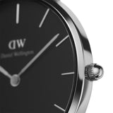 Daniel Wellington Classic Petite York Black Dial Brown Leather Strap Watch For Women - DW00100238