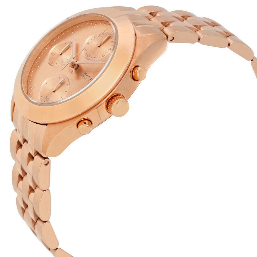 Marc Jacobs Peeker Chronograph Rose Gold Dial Rose Gold Steel Strap Watch for Women - MBM3394