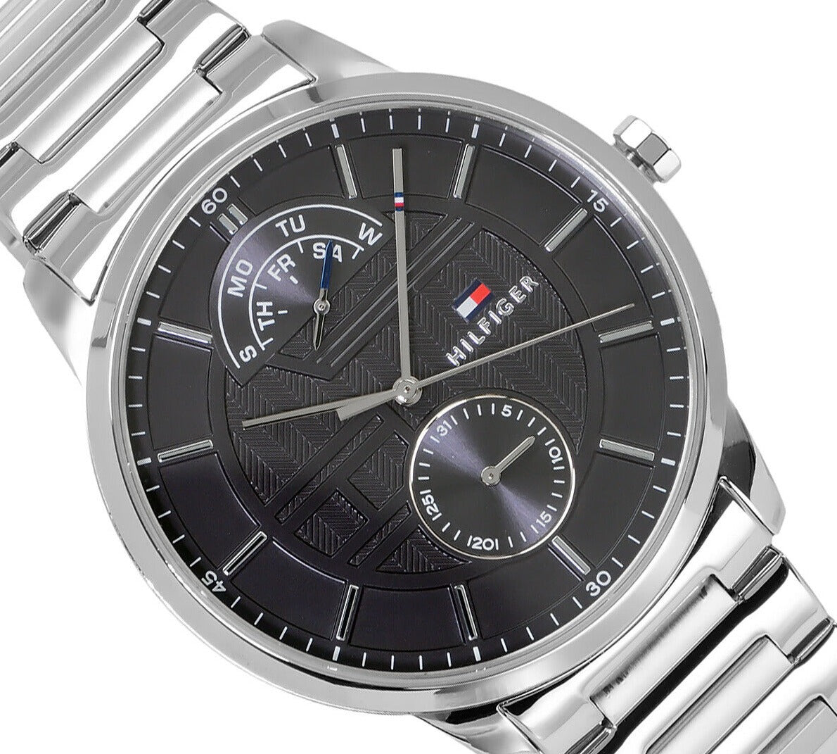 Tommy Hilfiger Hunter Grey Dial Silver Steel Strap Watch for Men - 1791608