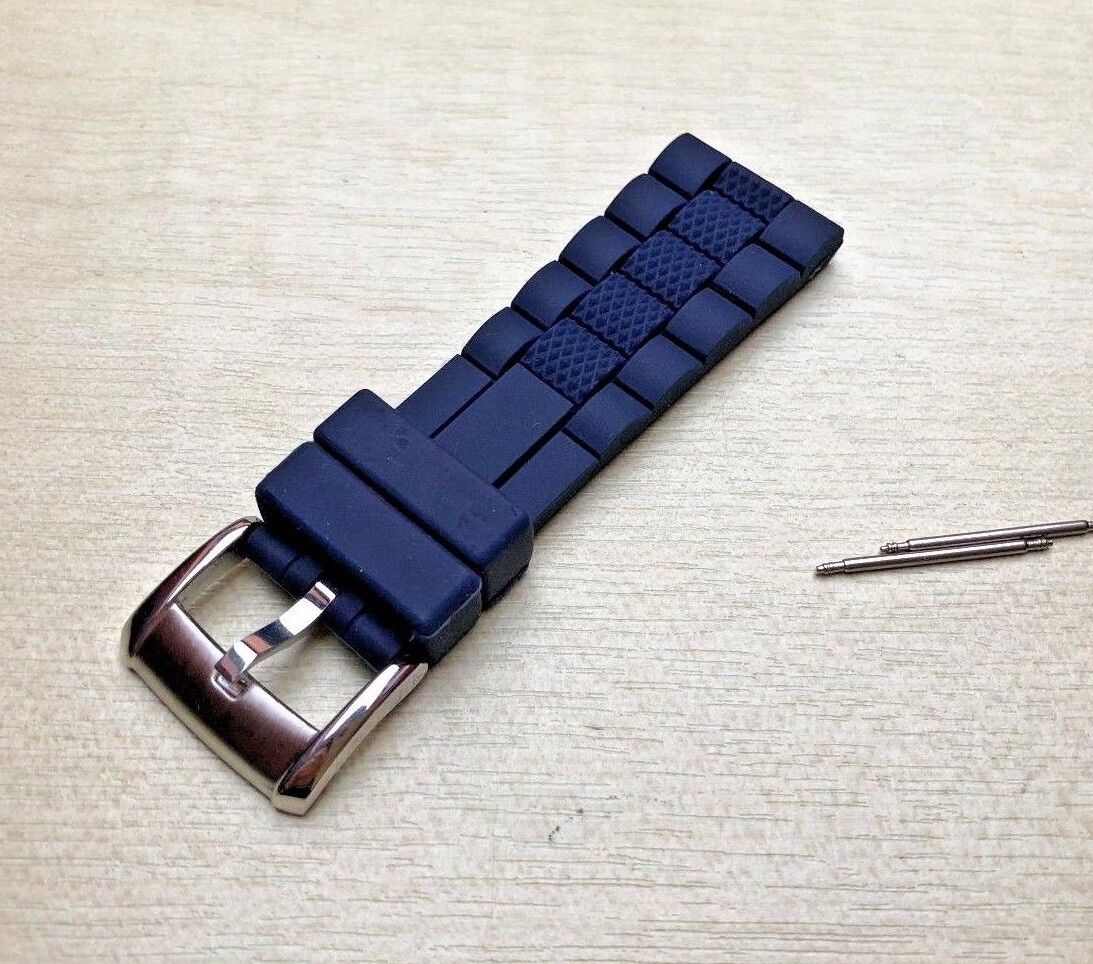 Emporio Armani Chronograph Blue Dial Blue Rubber Strap Watch For Men - AR5864