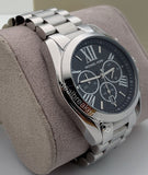 Michael Kors Bradshaw Black Dial Silver Steel Strap Watch for Men - MK5705