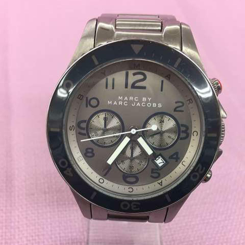 Marc Jacobs Rock Chronograph Silver Dial Silver Steel Strap Watch for Men - MBM5028