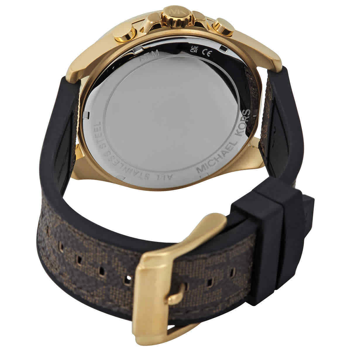 Michael Kors Brecken Chronograph Black Dial Brown Leather Strap Watch For Men - MK8849