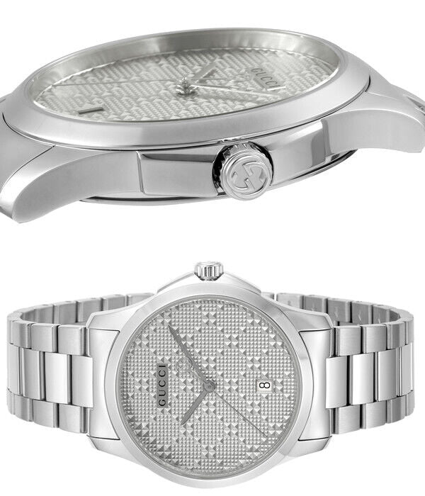 Gucci G Timeless Quartz Silver Dial Silver Steel Strap Watch For Women - YA126459