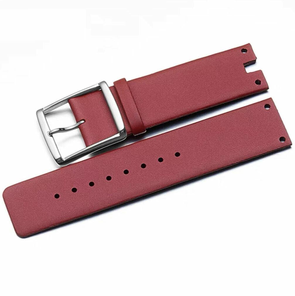 Calvin Klein Glam Transparent Dial Red Leather Strap Watch for Women - K9423144
