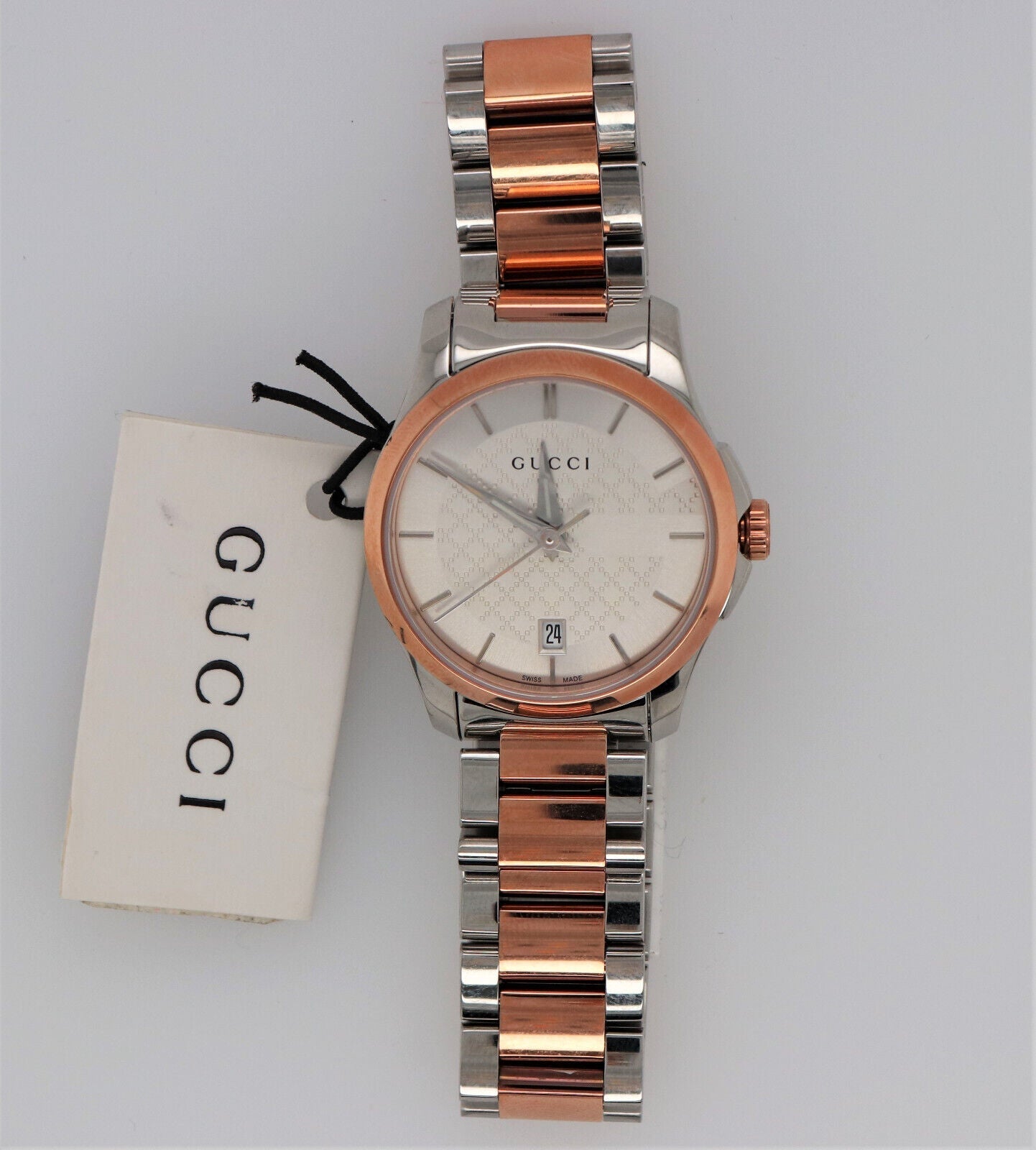 Gucci G Timeless Silver Dial Two Tone Steel Strap Watch For Women - YA126528