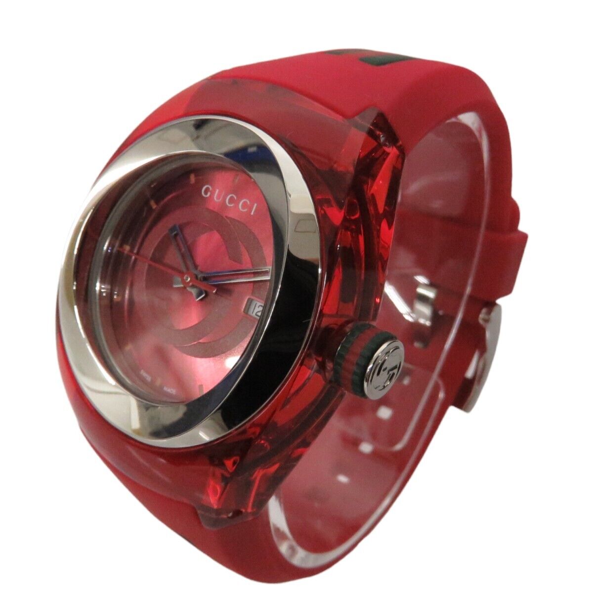Gucci Sync XXL Quartz Red Dial Red Rubber Strap Unisex Watch -  YA137103