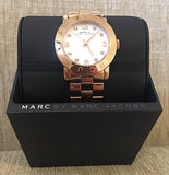 Marc Jacobs Amy White Dial Rose Gold Steel Strap Watch for Women - MBM3077