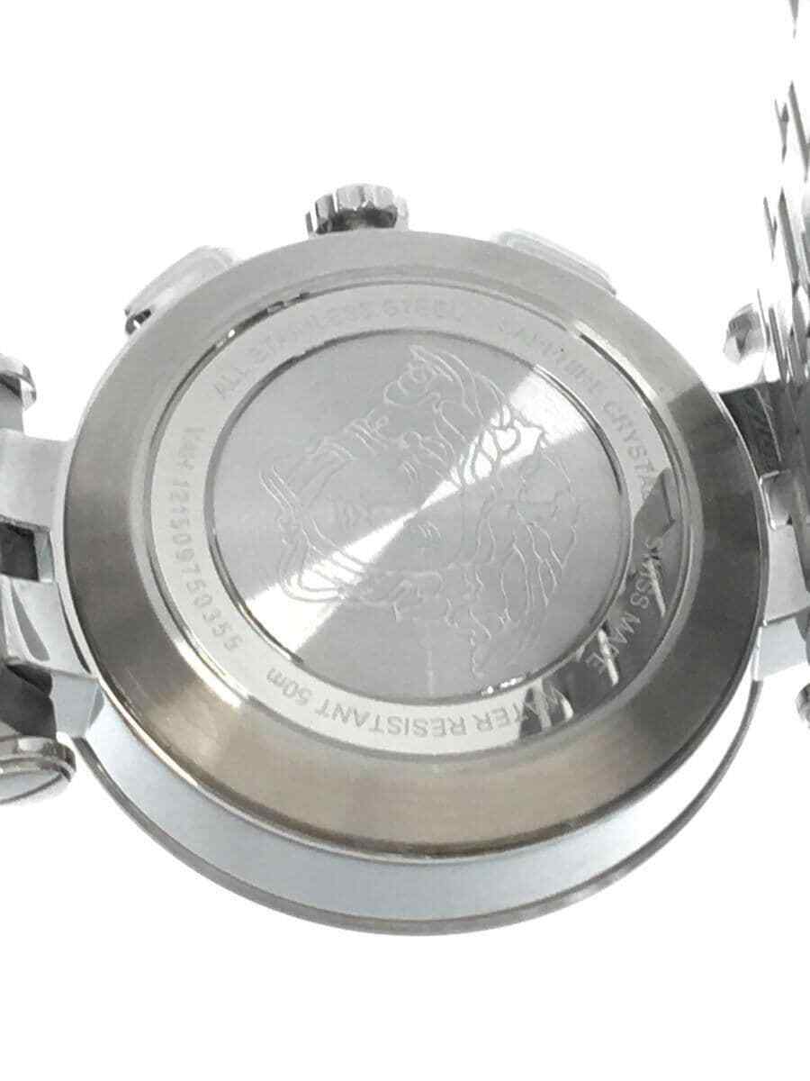 Versace V-Race Sport Black Dial Silver Steel Strap Watch for Men - VAH010016