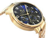 Tommy Hilfiger Daniel Chronograph Blue Dial Gold Steel Strap Watch for Men - 1710384