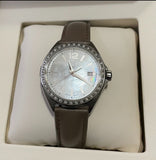 Tag Heuer Formula 1 Quartz Mother of Pearl Dial Brown Leather Strap Watch for Women - WBJ131A.FC8255