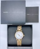 Marc Jacobs Baker White Dial Gold Steel Strap Watch for Women - MBM3440