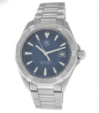 Tag Heuer Aquaracer Quartz Blue Dial Silver Steel Strap Watch for Men - WAY1112.BA0928