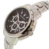 Maserati Successo Chronograph Black Dial Silver Steel Strap Watch For Men - R8873621009