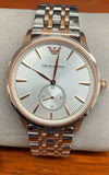 Emporio Armani Classic Silver Dial Two Tone Steel Strap Watch For Men - AR1839