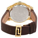 Versace Code Quartz Blue Dial Brown Leather Strap Watch For Men - VEPO00220