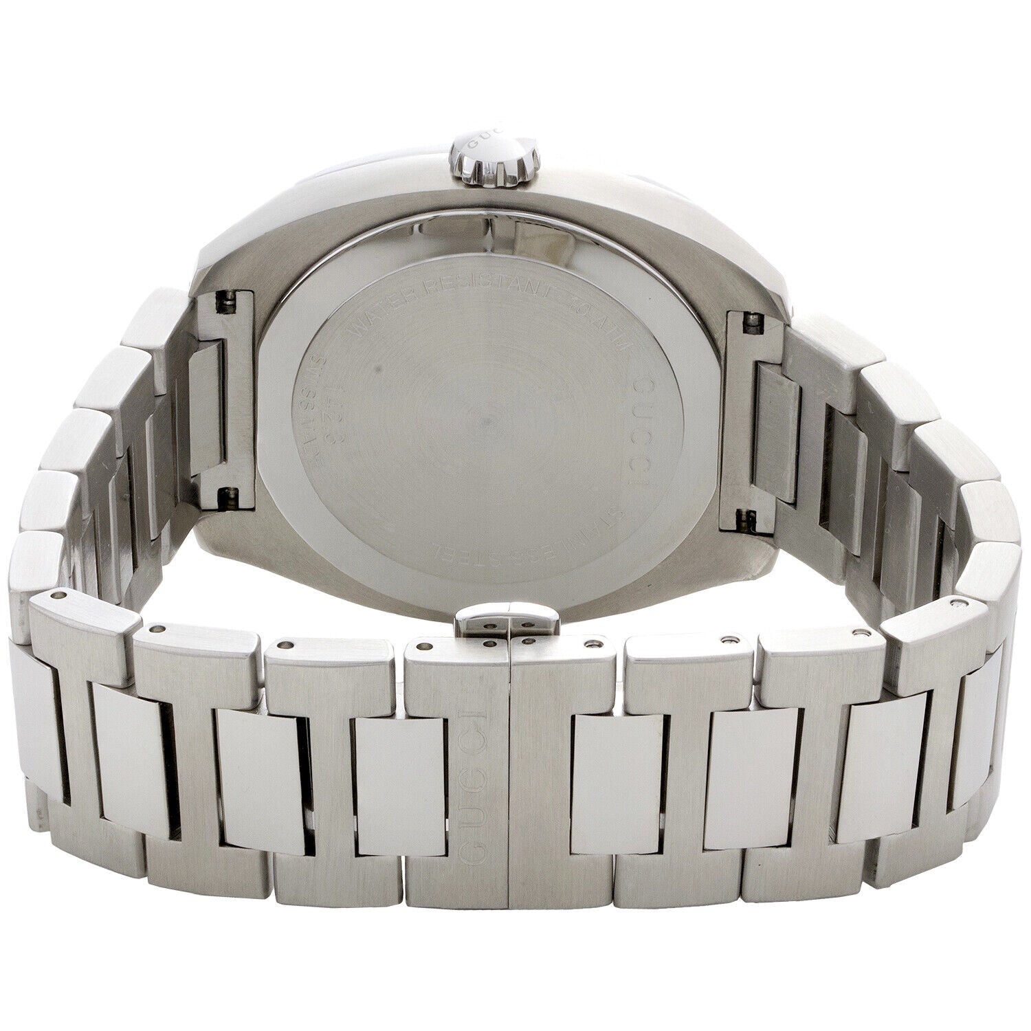 Gucci GG2570 Quartz Black Dial Silver Steel Strap Watch For Men - YA142301