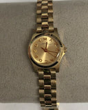 Marc Jacobs Henry Dinky Gold Dial Gold Steel Strap Watch for Women - MBM3199