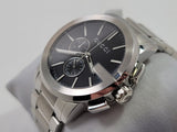 Gucci G Chrono Black Dial Silver Steel Strap Watch For Men - YA101204