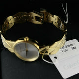 Calvin Klein Snake Silver Dial Yellow Gold Steel Strap Watch For Women - K6E23546