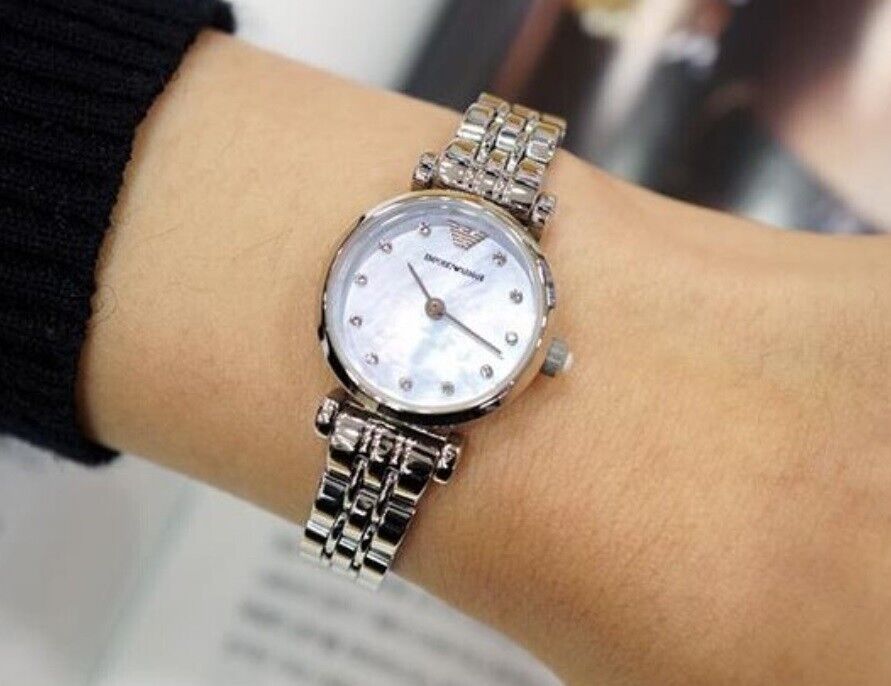 Emporio Armani Gianni Blue Dial Silver Steel Strap Watch For Women - AR1961