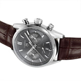 Tag Heuer Carrera Chronograph Grey Dial Brown Leather Strap Watch for Men - CBN2012.FC6483