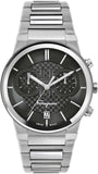 Salvatore Ferragamo Sapphire Chrono Black Dial Silver Steel Strap Watch for Men - SFME00321