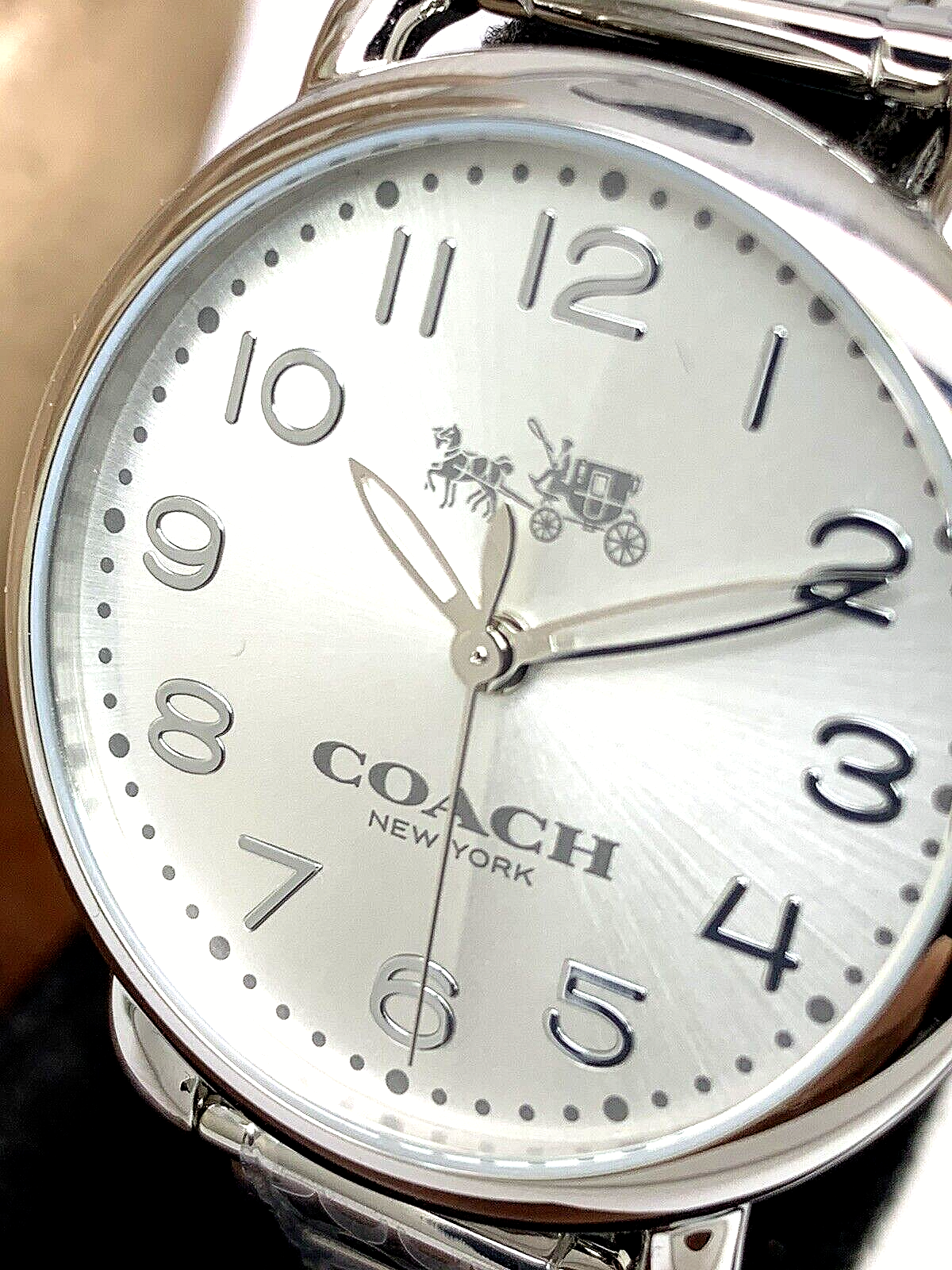 Coach Delancey White Dial Silver Steel Strap Watch for Women - 14502495