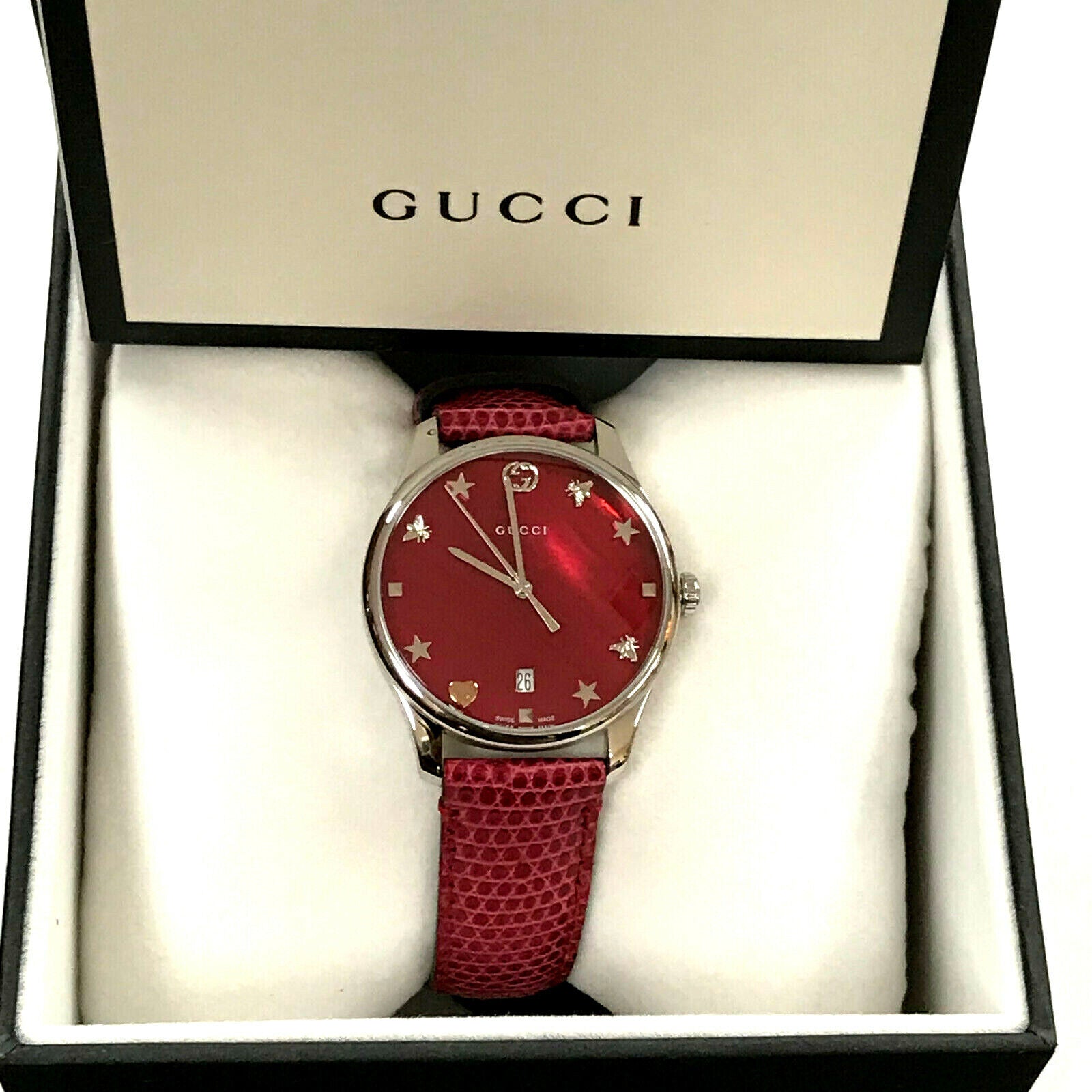 Gucci G-Timeless Cherry Red Mother of Pearl Dial 27mm Watch For Women - YA126584