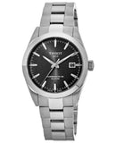 Tissot Gentleman Powermatic 80 Silicium Black Dial Silver Steel Strap Watch For Men - T127.407.11.051.00