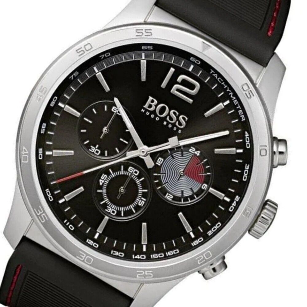 Hugo Boss Professional Black Dial Black Silicone Strap Watch for Men - 1513525