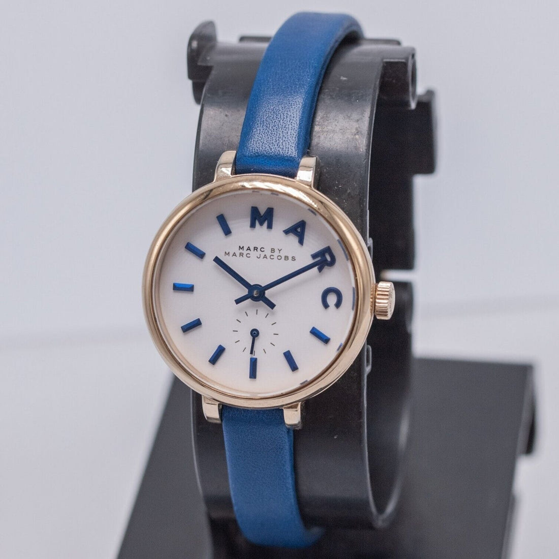 Marc Jacobs Sally White Dial Blue Leather Strap Watch for Women - MBM1354