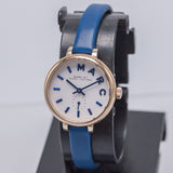 Marc Jacobs Sally White Dial Blue Leather Strap Watch for Women - MBM1354