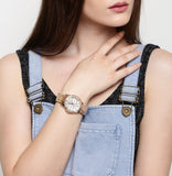 Guess Sassy Quartz White Dial Rose Gold Steel Strap Watch For Women - W0705L3