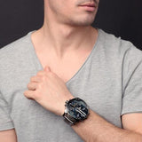 Diesel Big Daddy 2.0 Chronograph Blue Dial Grey Steel Strap Watch For Men - DZ7331