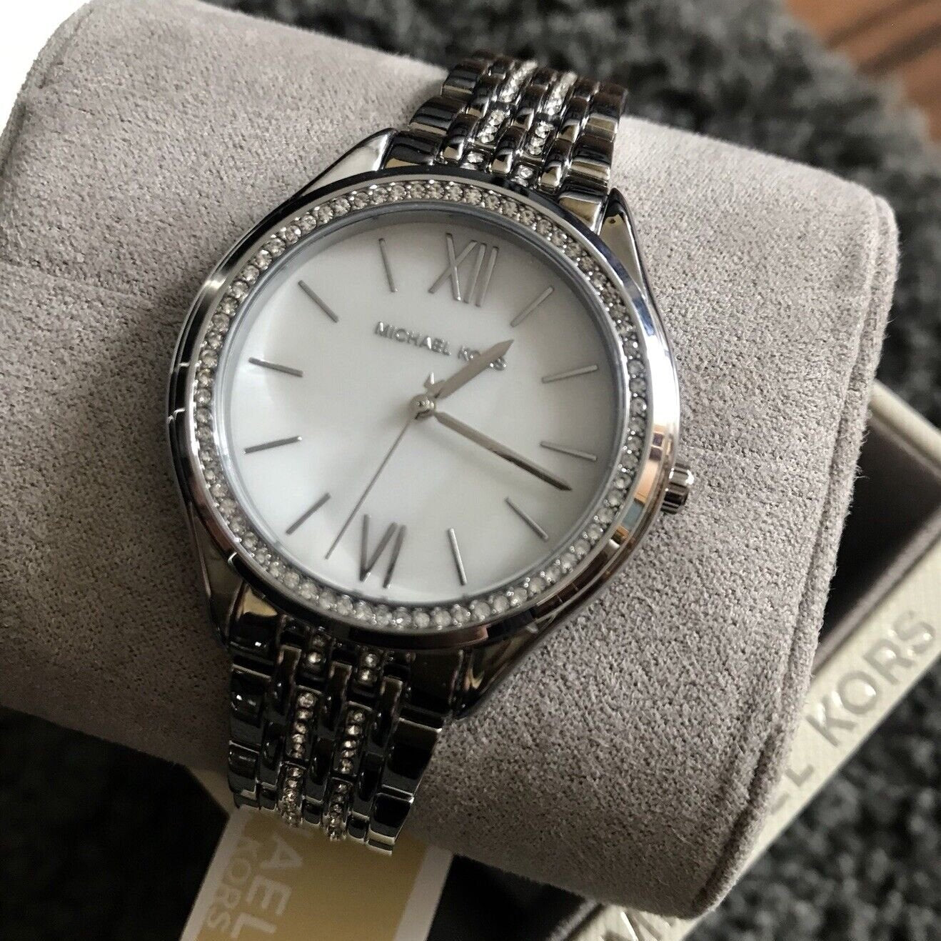 Michael Kors Mindy White Dial Silver Steel Strap Watch For Women - MK7075