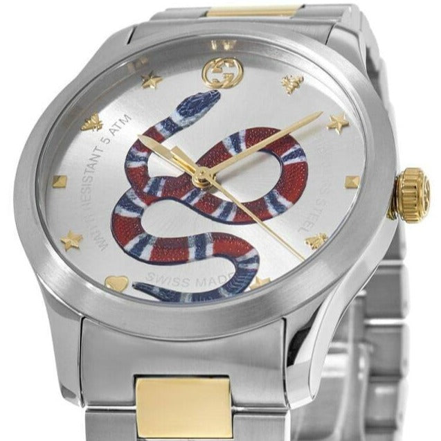 Gucci G Timeless Quartz Silver Dial Silver Steel Strap Watch For Women - YA1264075