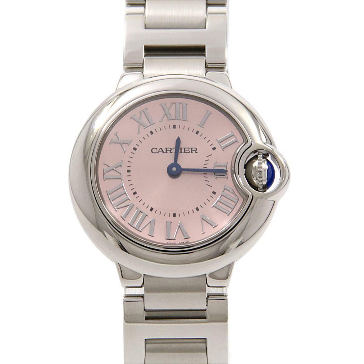 Cartier Ballon Bleu de Cartier Pink Dial Silver Steel Strap Watch for Women - W6920038