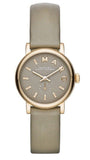 Marc Jacobs Baker Grey Dial Grey Leather Strap Watch for Women - MBM1318