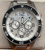 Marc Jacobs Rock Chronograph White Dial Silver Steel Strap Watch for Men - MBM5027