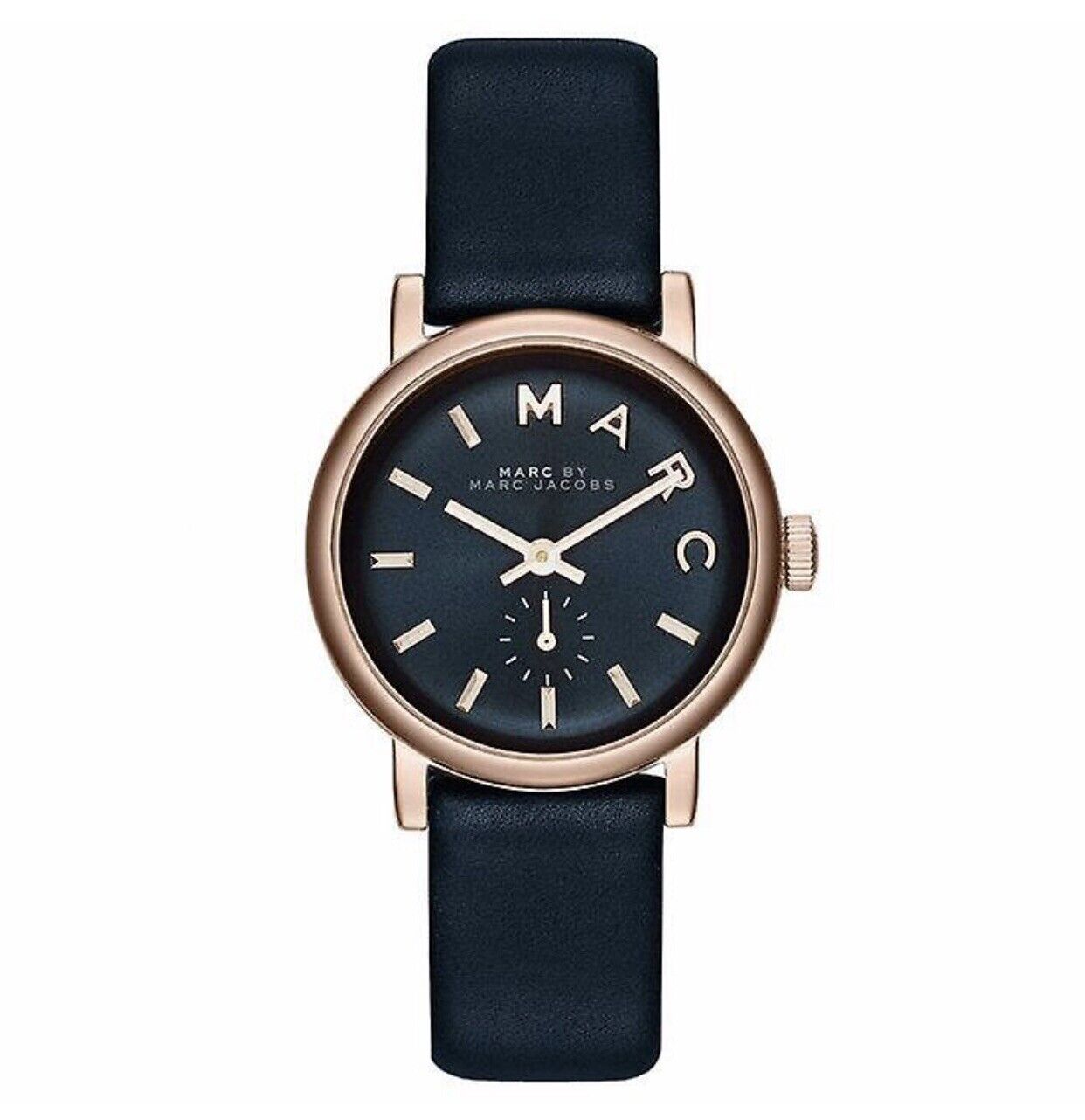 Marc Jacobs Baker Navy Blue Dial Blue Leather Strap Watch for Women - MBM1331