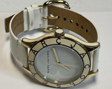 Marc Jacobs Blade White Dial White Leather Strap Watch for Women - MBM1098