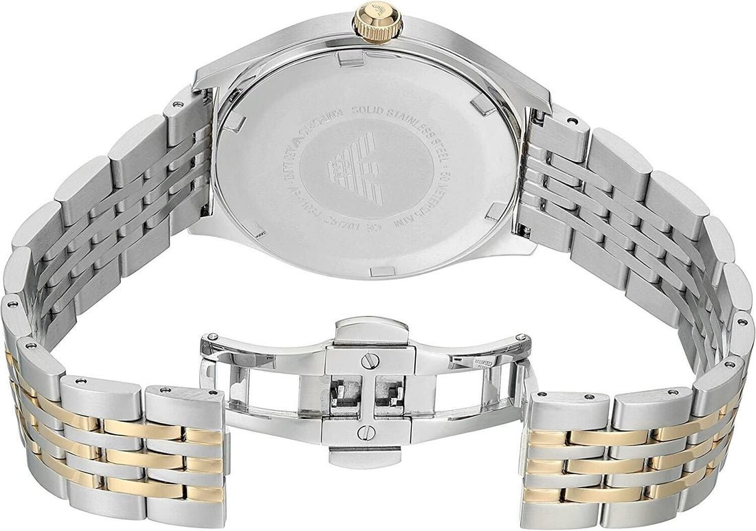 Emporio Armani Cream Dial Two Tone Steel Strap Watch For Men - AR11034