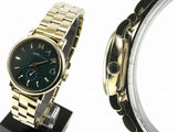 Marc Jacobs Baker Green Dial Gold Steel Strap Watch for Women - MBM3249