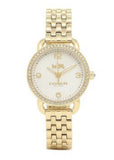 Coach Delancey Mother of Pearl Dial Gold Steel Strap Watch for Women - 14502478