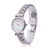 Emporio Armani Donna Mother of Pearl Dial Silver Steel Strap Watch For Women - AR11204